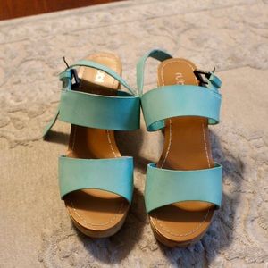 RUBI turquoise Platform clog sandals